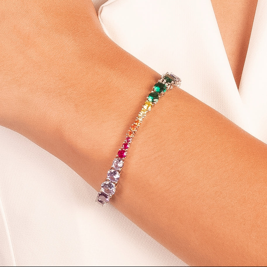 Pulsera colores rodio