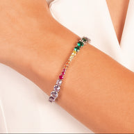 Pulsera colores rodio