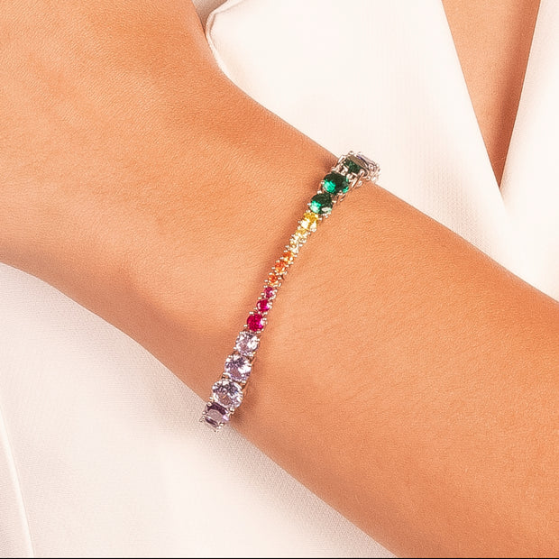 Pulsera colores rodio