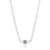 Collar grumet amatista rodio