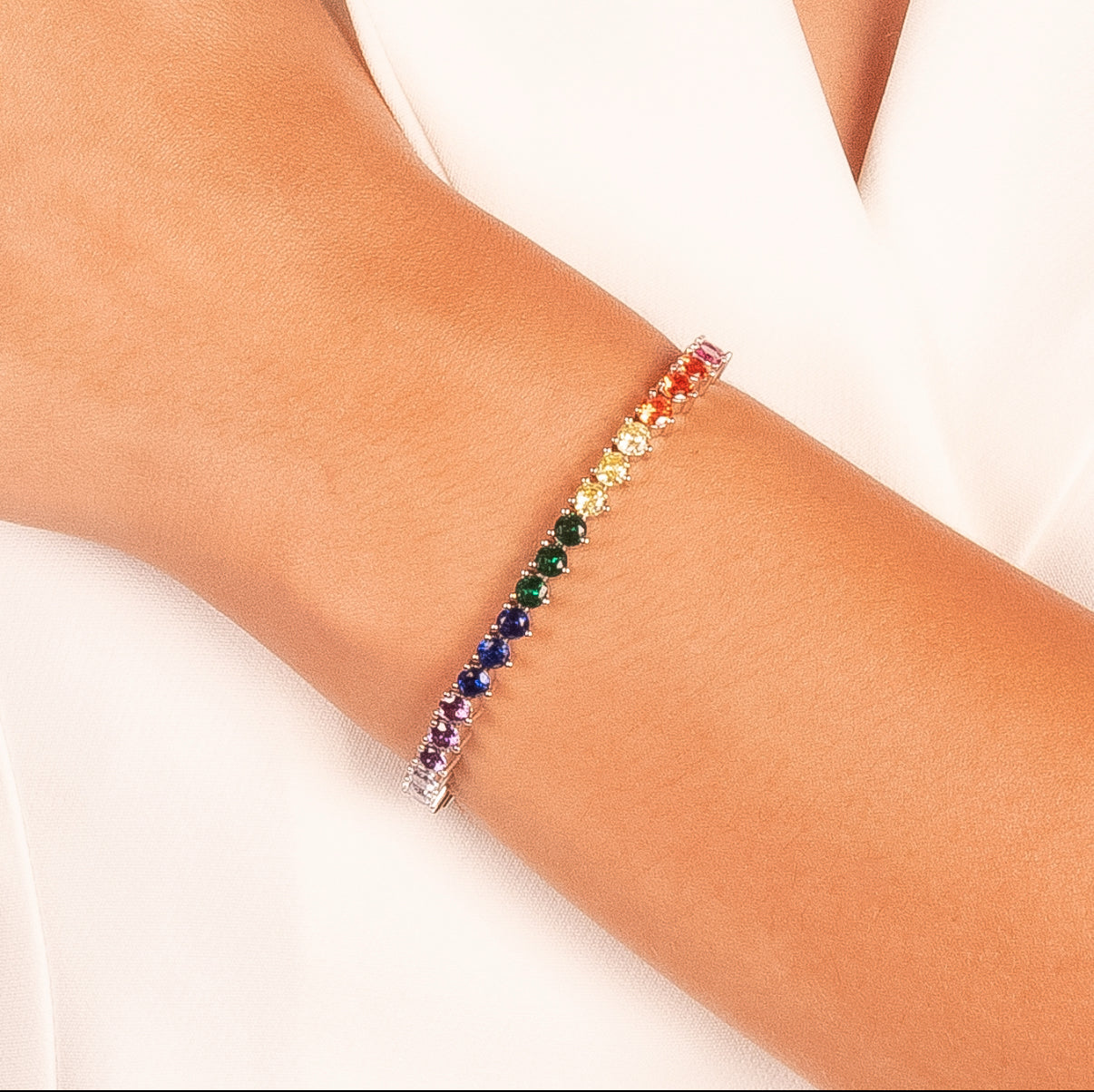 Pulsera riviera colores rodio