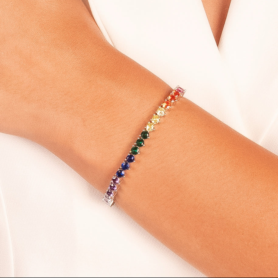 Pulsera riviera colores rodio