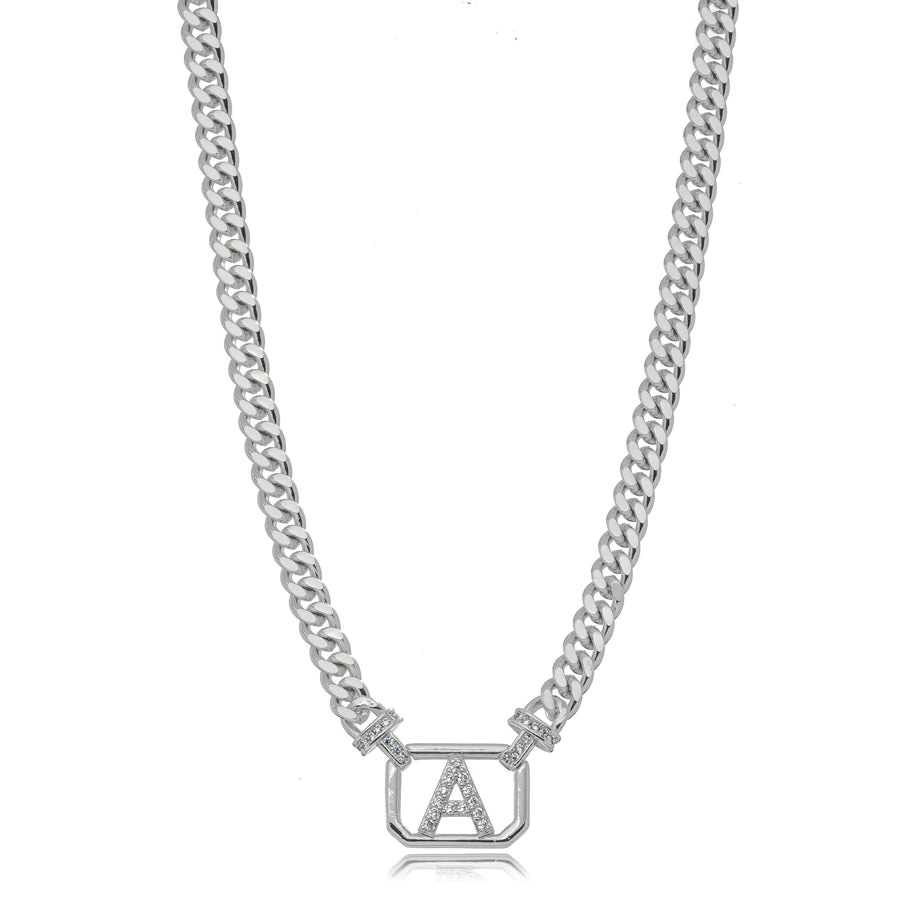 Collar eslabones grumet letra A