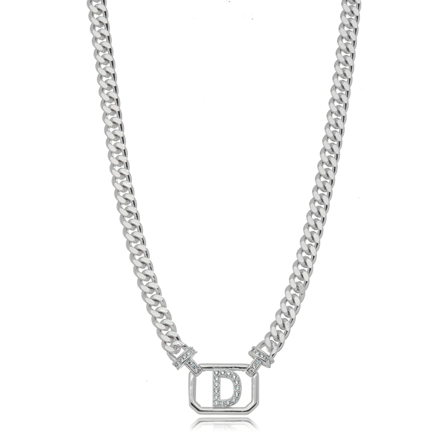 Collar eslabones grumet letra D