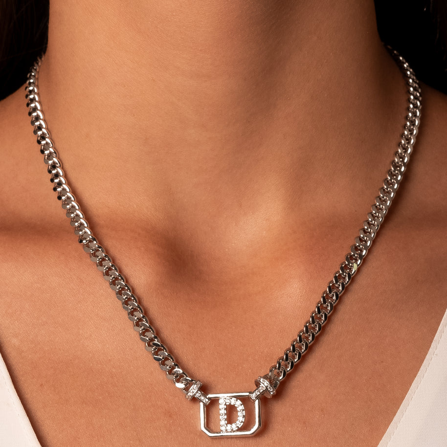 Collar eslabones grumet letra D