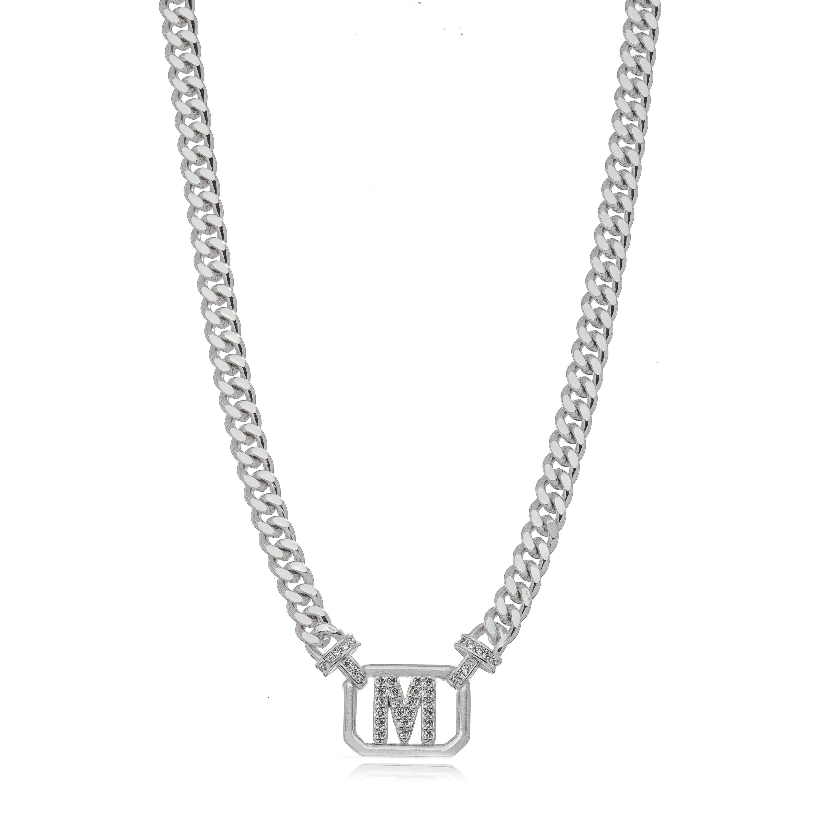 Collar eslabones grumet letra M