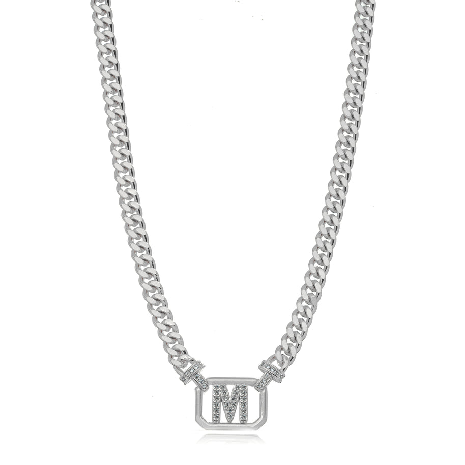 Collar eslabones grumet letra M