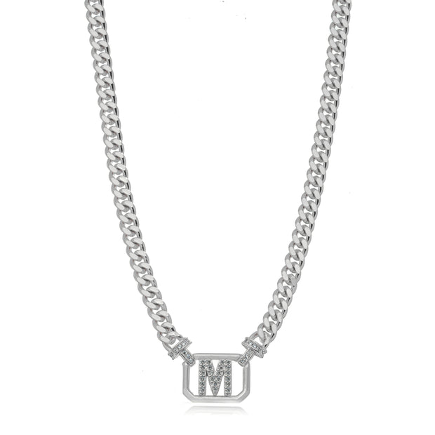 Collar eslabones grumet letra M