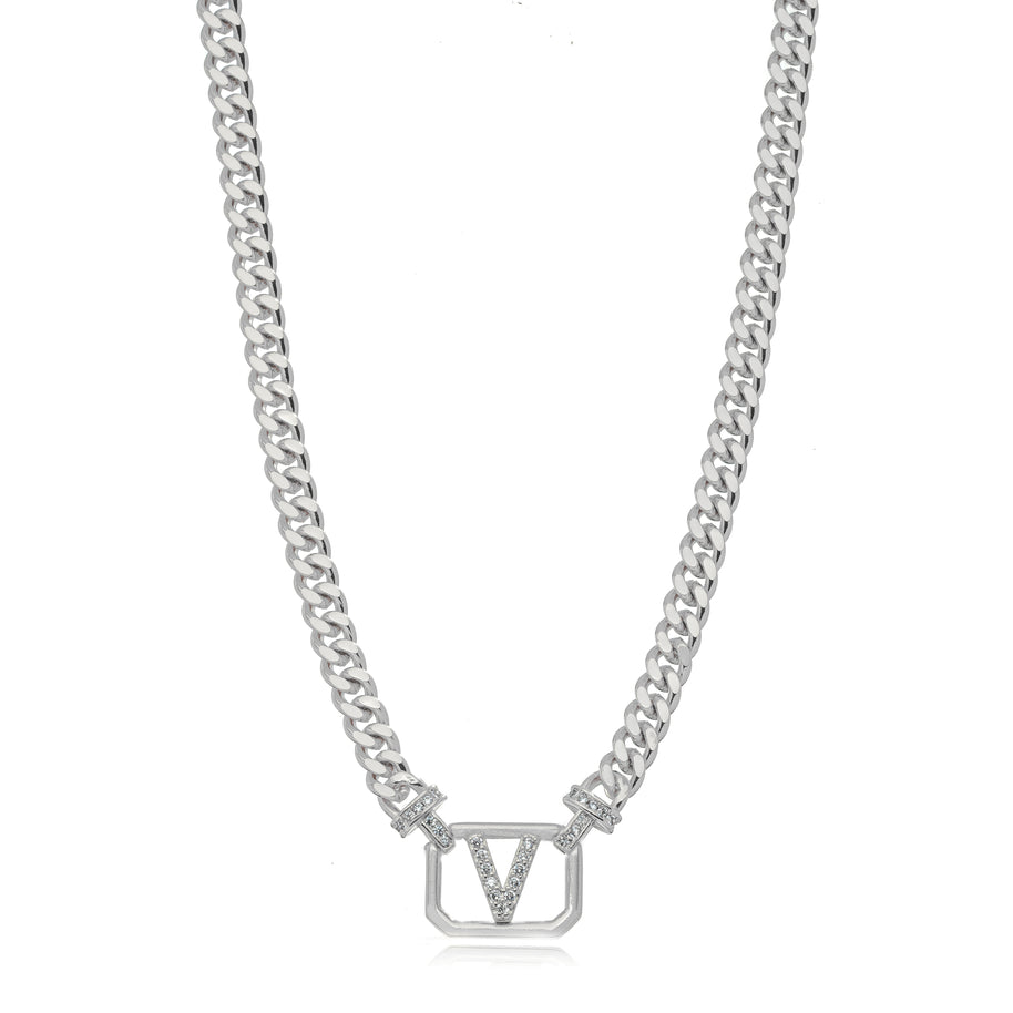 Collar eslabones grumet letra V