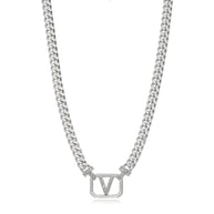 Collar eslabones grumet letra V