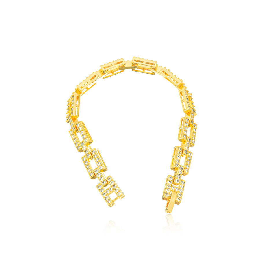 Pulsera eslabones cuadrados zirconia