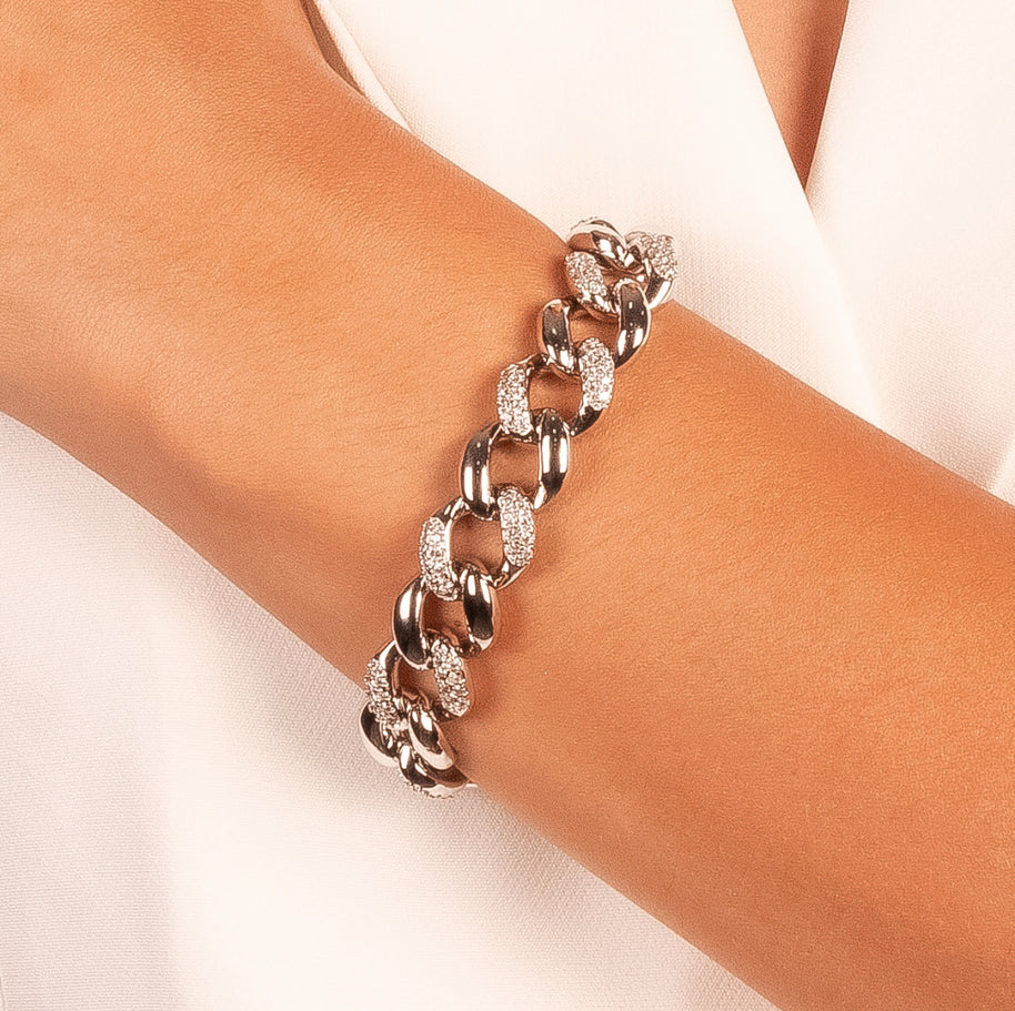 Pulsera eslabones rodio