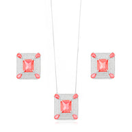 Conjunto cuadrado Rubi rodio