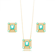 Conjunto cuadrado Turmalina oro