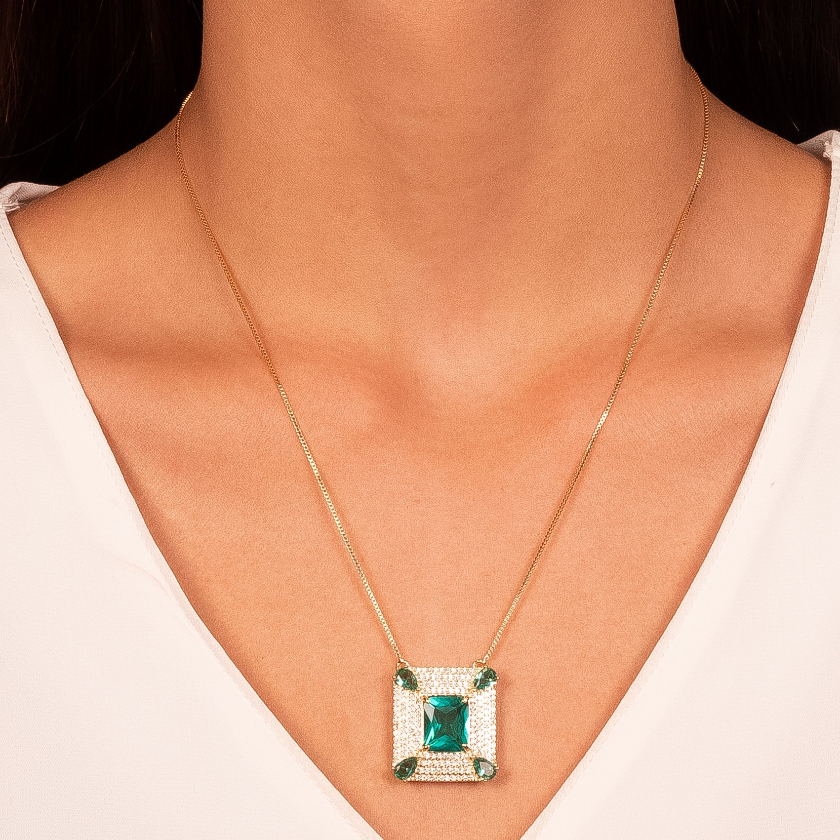 Conjunto cuadrado Turmalina oro