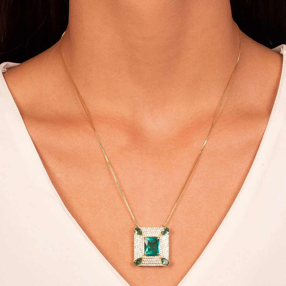 Conjunto cuadrado Turmalina oro