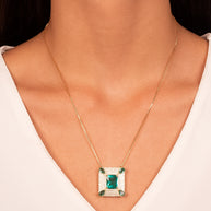 Conjunto cuadrado Turmalina oro