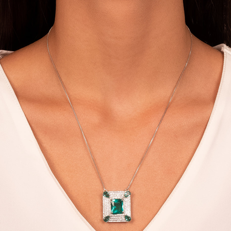 Conjunto cuadrado Turmalina rodio