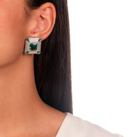 Conjunto cuadrado Turmalina rodio