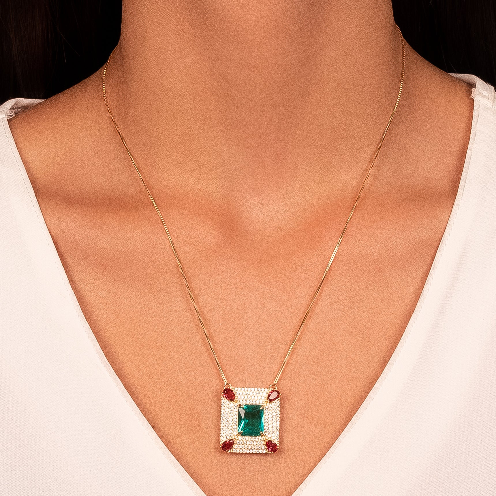 Conjunto cuadrado Turmalina rubí