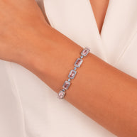 Pulsera rosa cuarzo zirconia