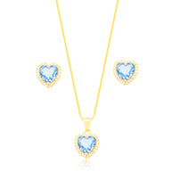 Conjunto corazón acqua marine