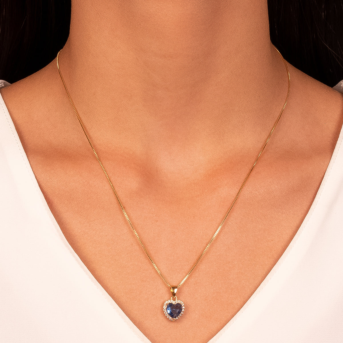 Conjunto corazón acqua marine