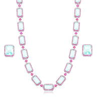 Conjunto acqua marine rodio