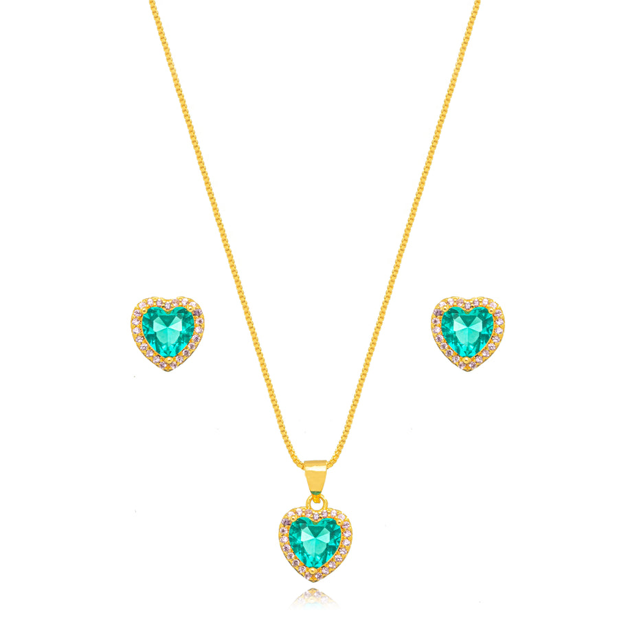 Conjunto corazón turmalina