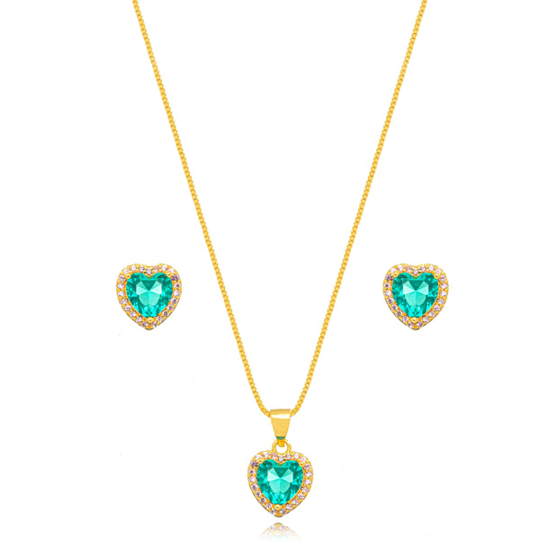 Conjunto corazón turmalina