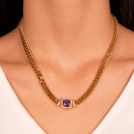 Collar grumet  amatista