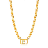 Collar eslabones grumet letra E