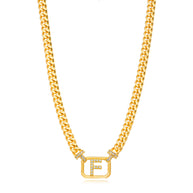 Collar eslabones grumet letra F