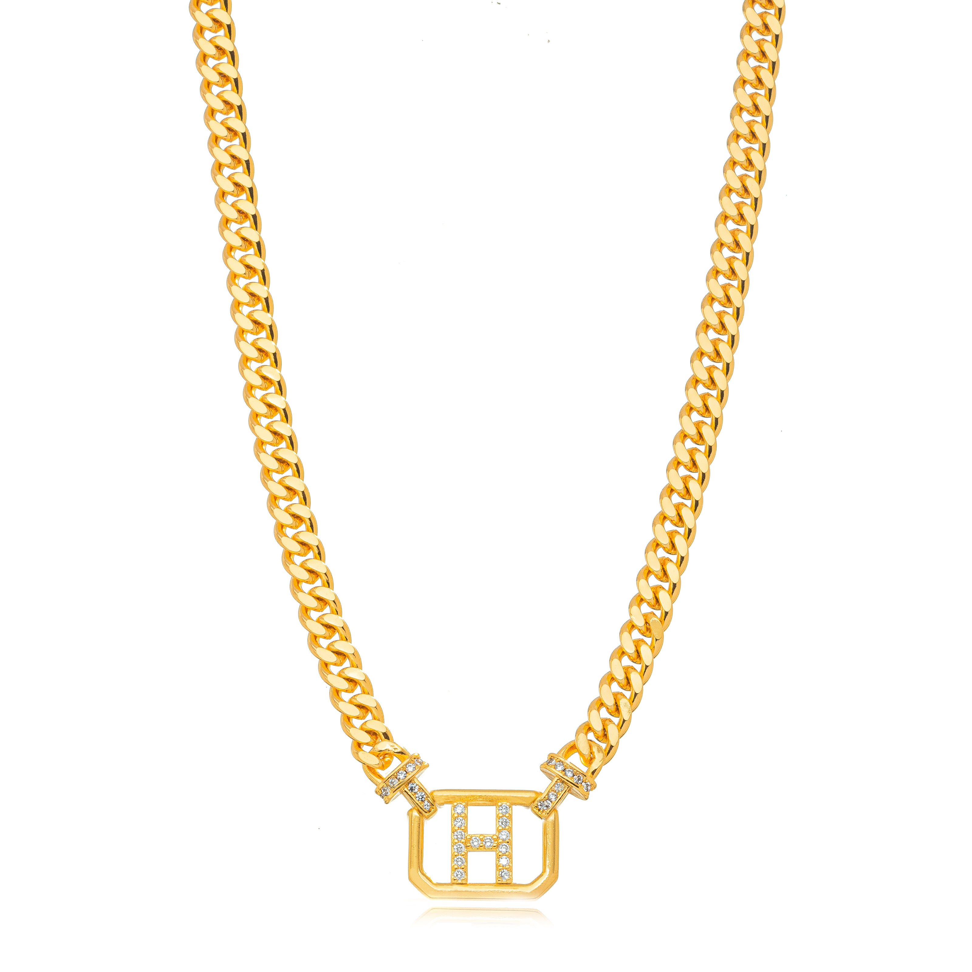 Collar eslabones grumet letra H