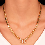 Collar eslabones grumet letra H