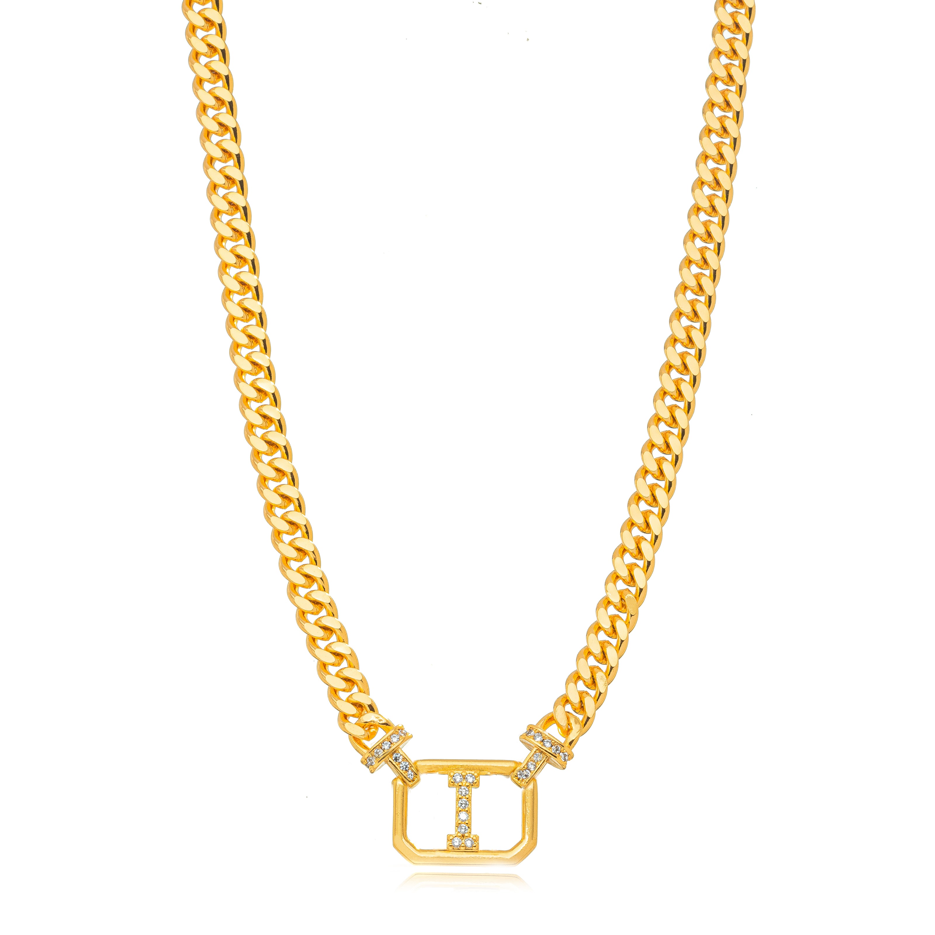 Collar eslabones grumet letra I