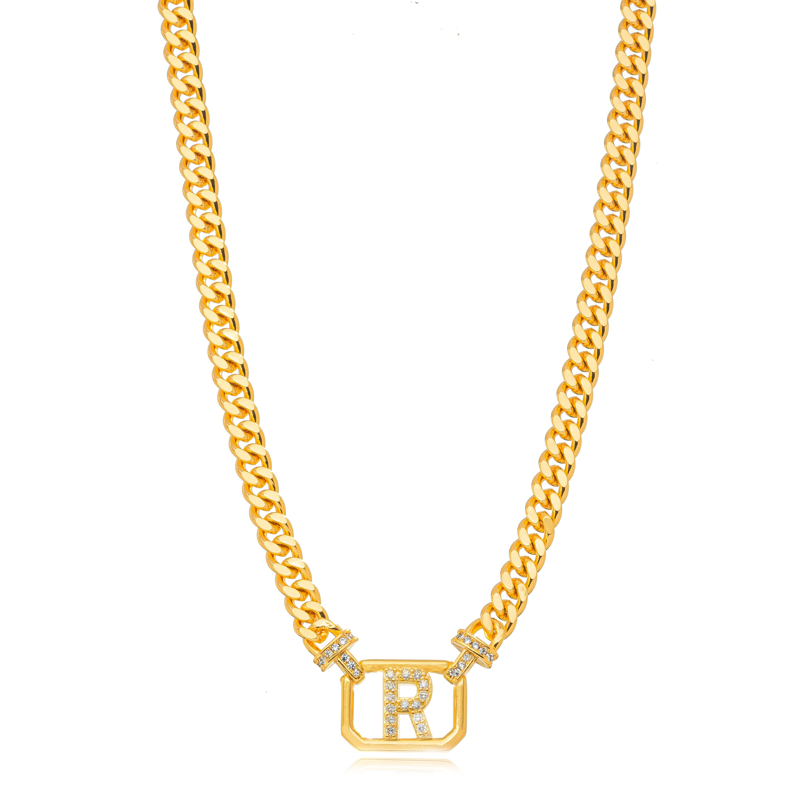 Collar eslabones grumet letra R