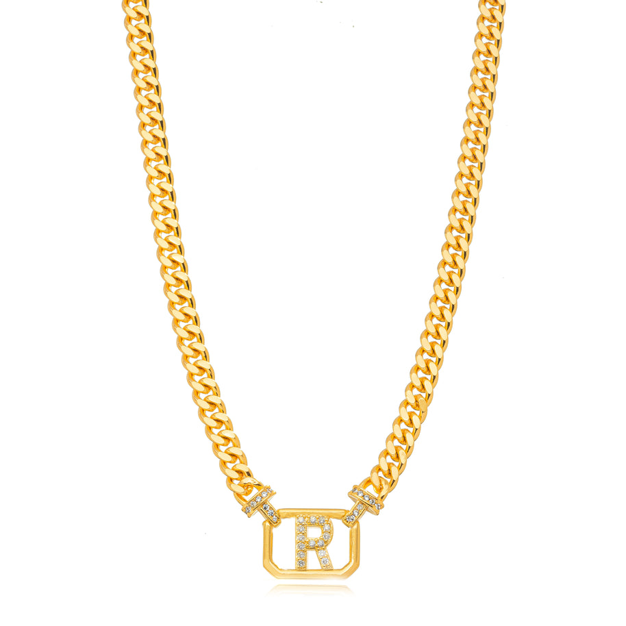 Collar eslabones grumet letra R