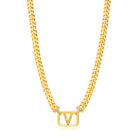 Collar eslabones grumet letra V